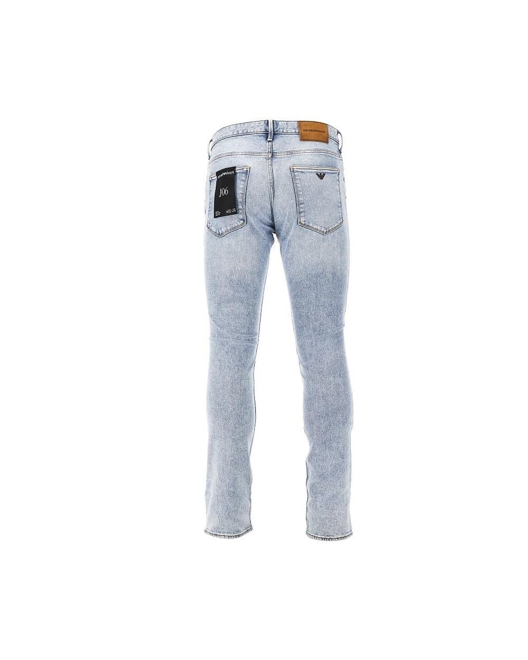 Emporio Armani Blue Stretch Denim J06 Jeans for men