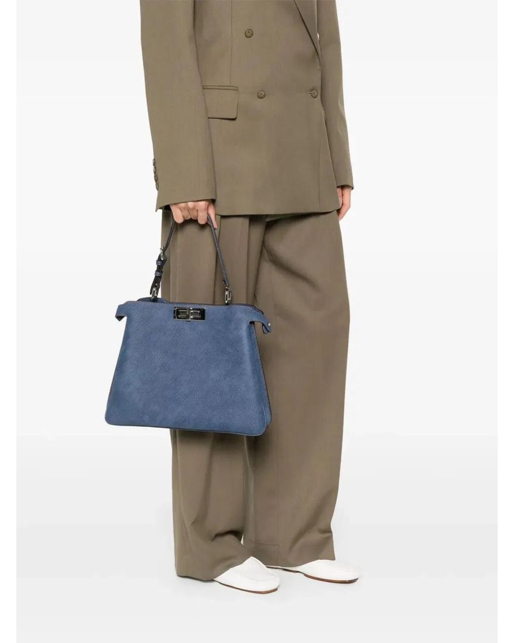Fendi Blue Peekaboo Soft Medium Bag