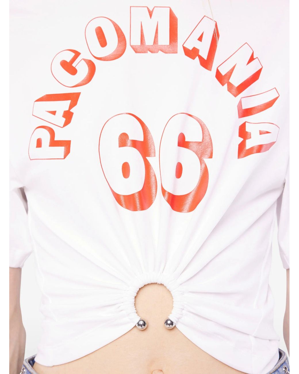 Rabanne White Cotton Elastane T-Shirt