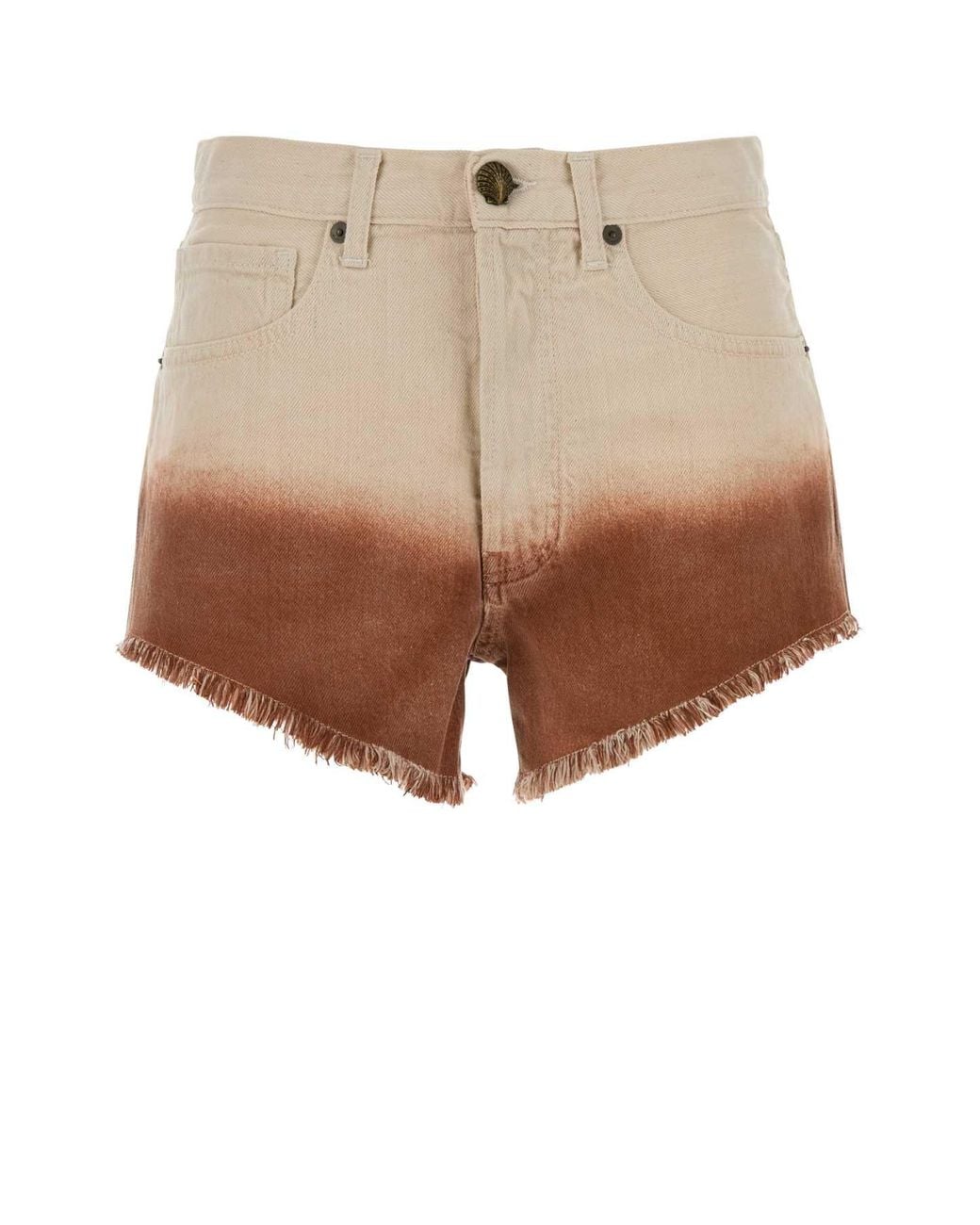 Alanui Natural Shades Of Eden Denim Shorts