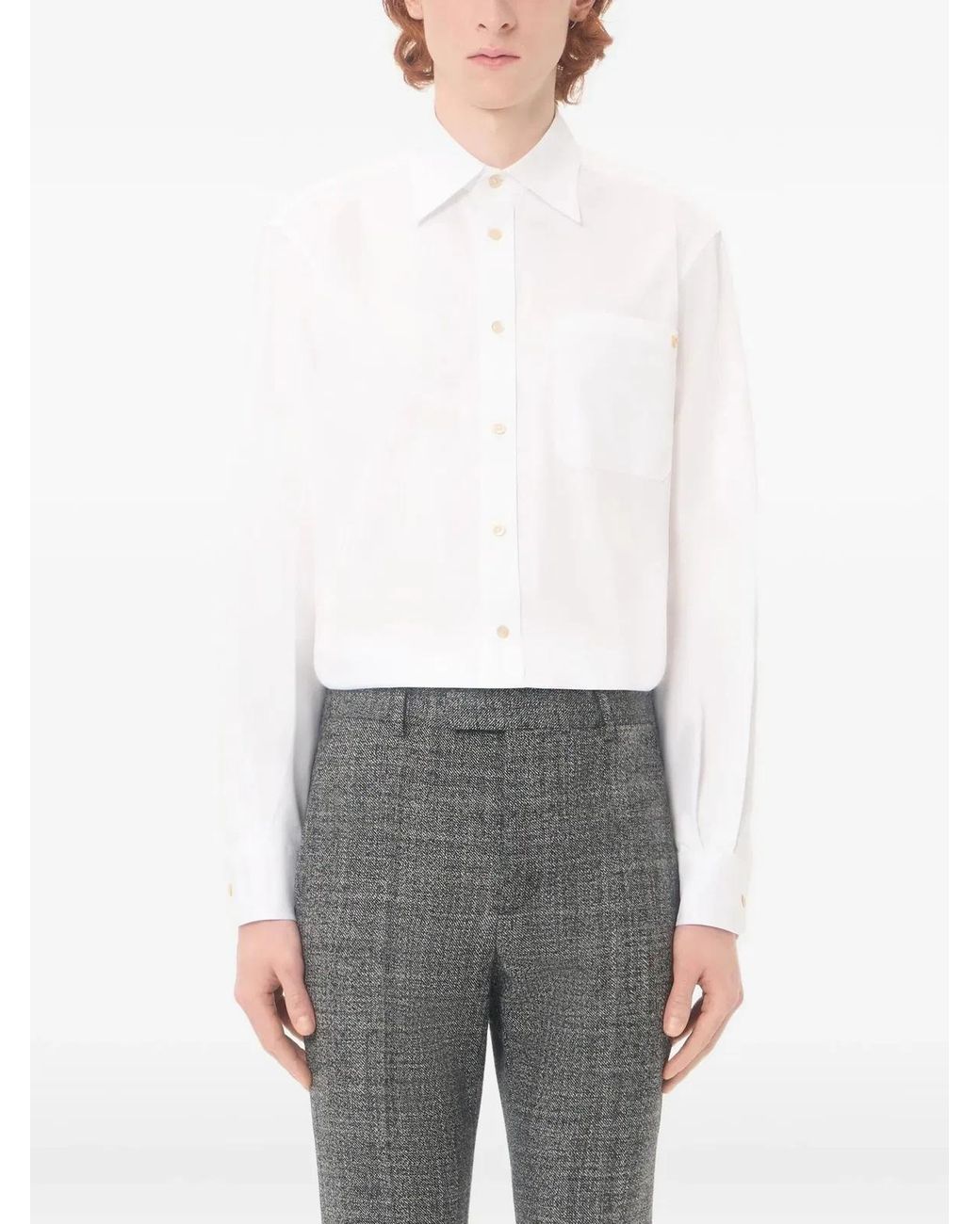 Valentino Garavani White Oxford Cotton Shirt With Vgold for men