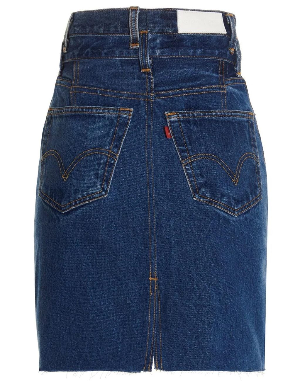 Re/done Blue 'Double Waisted Pencil' Re Done X Levi'S Skirt