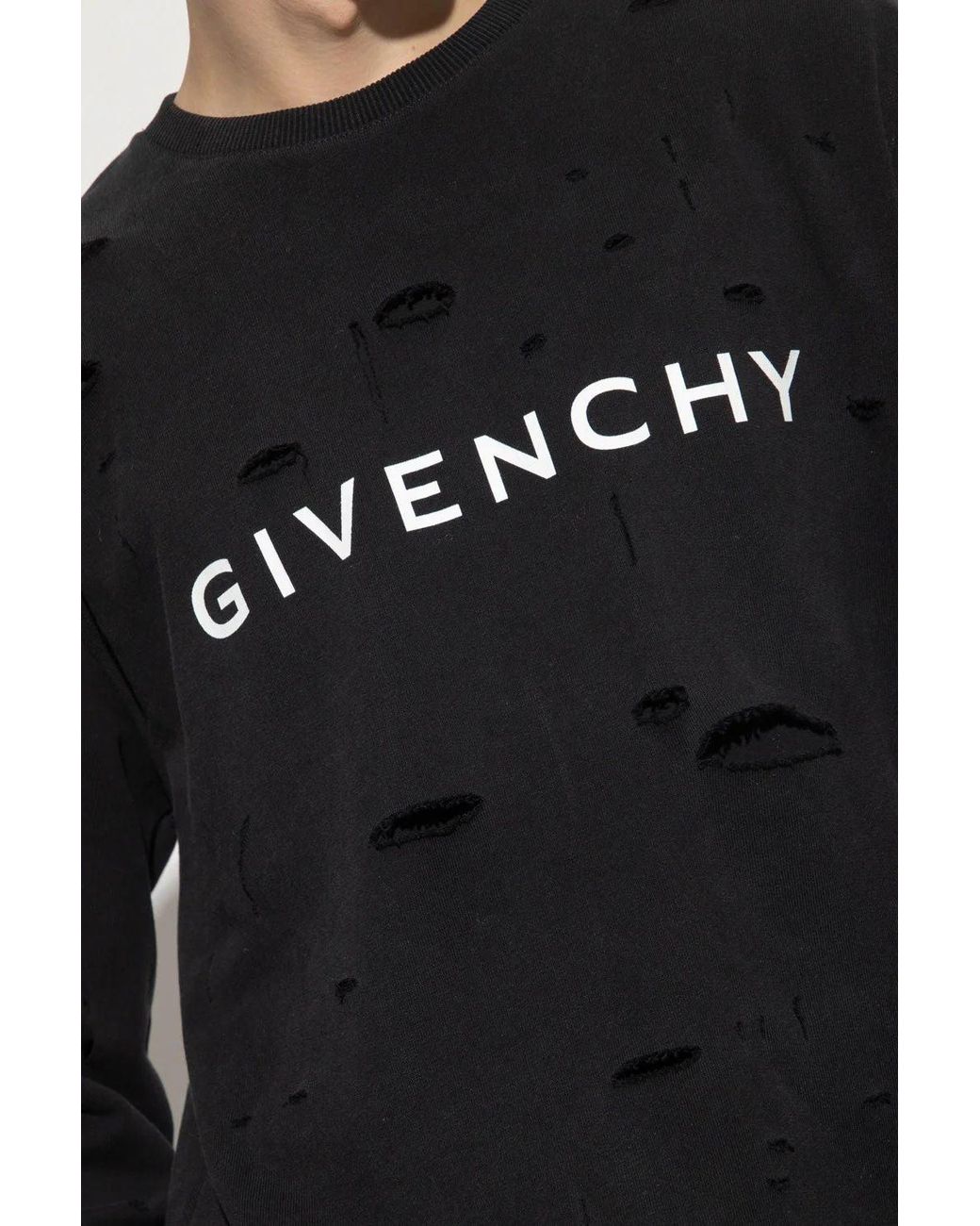 Givenchy Black Cotton Crew-Neck Sweatshirt for men