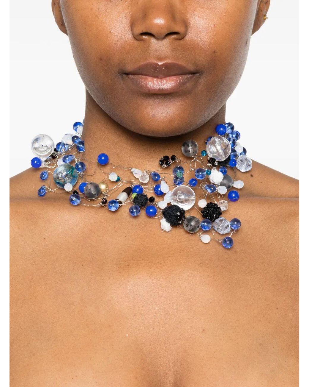 Maria Calderara Blue "Beans Cosmos" Necklace