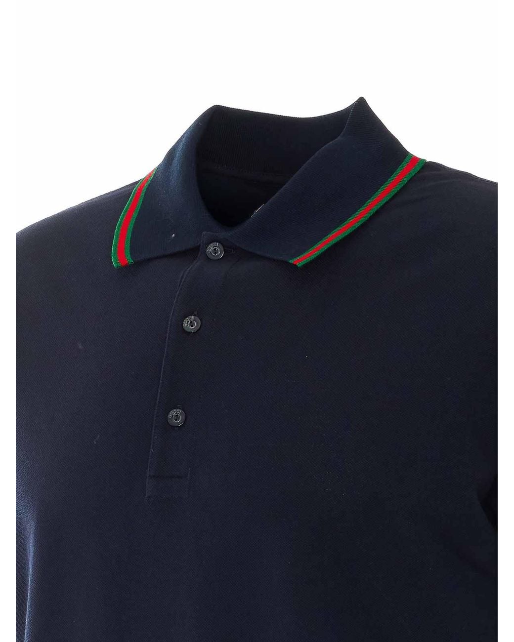 Gucci Blue Cotton Jersey Piquet Polo for men