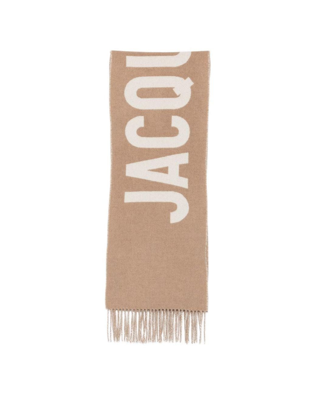 Jacquemus Natural Logo Wool Scarf for men