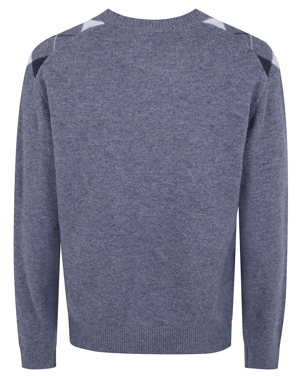 DUNST Blue Argyle Crew Neck Sweater