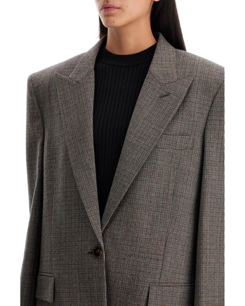 Stella McCartney Brown Embroidered Wool Oversize Blazer