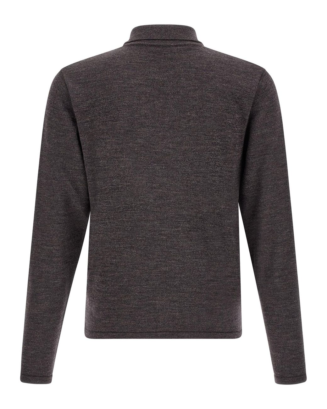 Lemaire Gray Mouliné Wool Polo Shirt for men