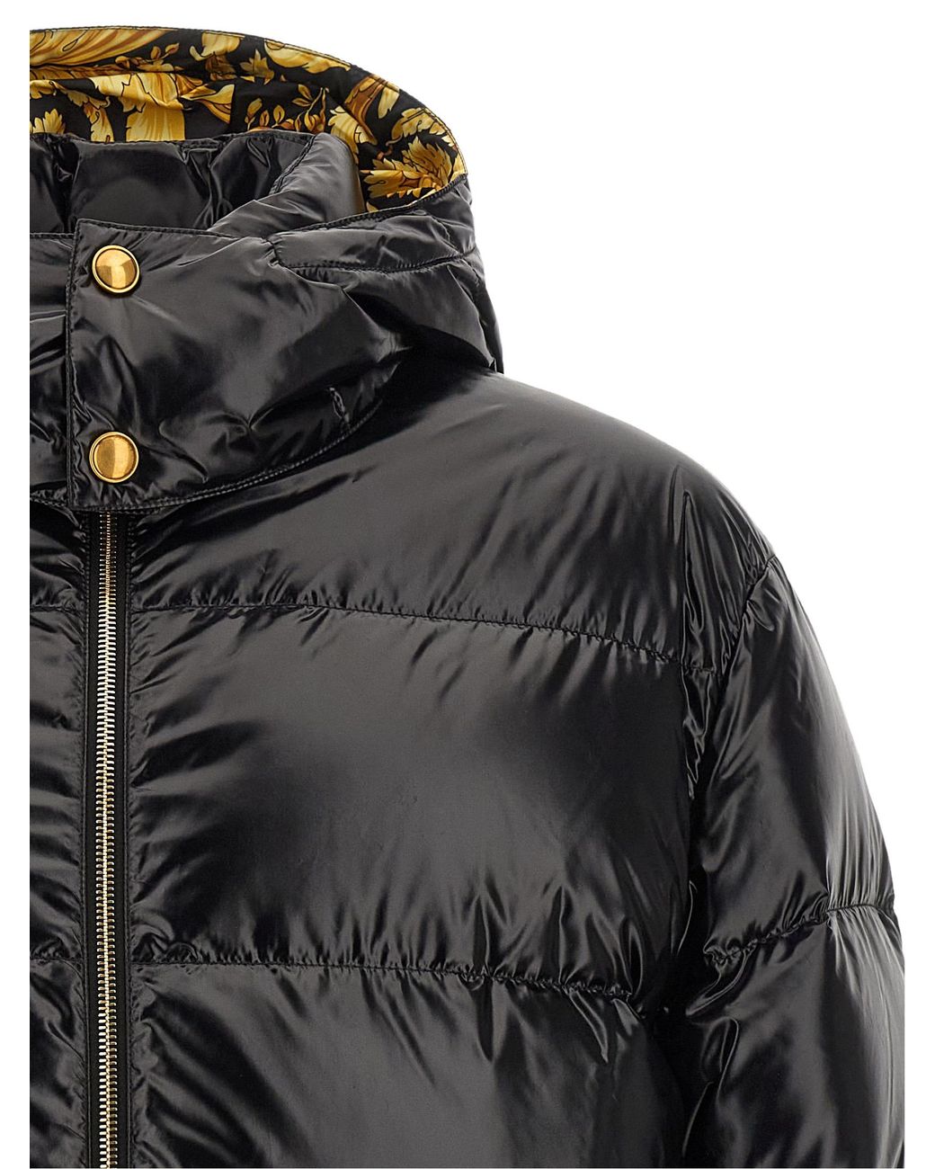 Versace Black 'Barocco' Down Jacket for men
