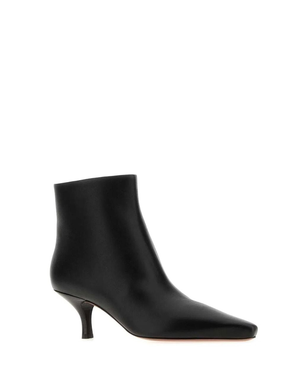 Paris Texas Black Leather Rose Ankle Boots
