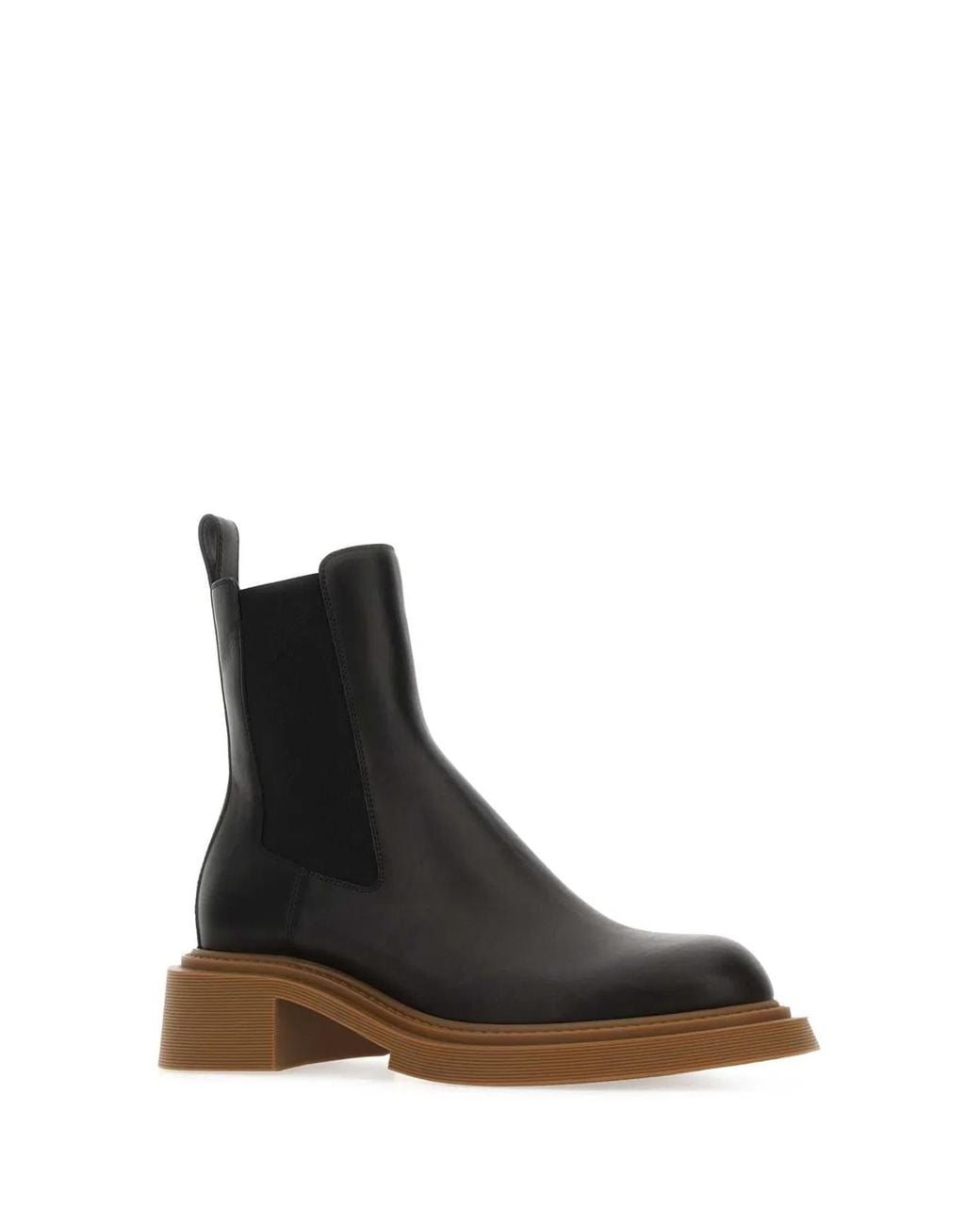 Loewe Black Leather Chelsea Ankle Boots for men
