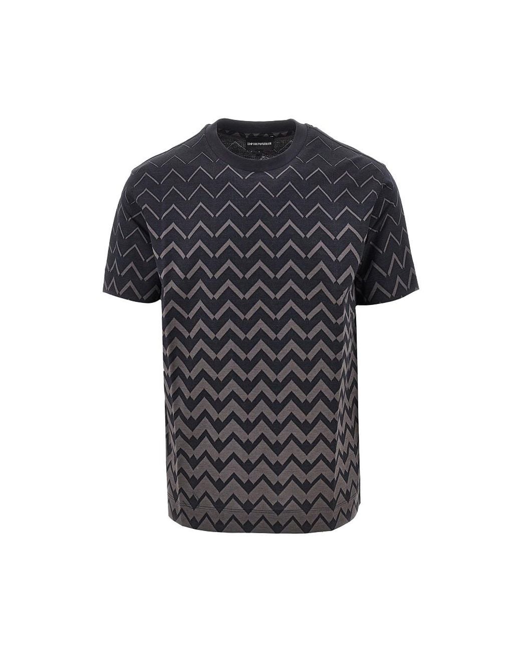 Emporio Armani Black Jacquard Jersey T-Shirt for men