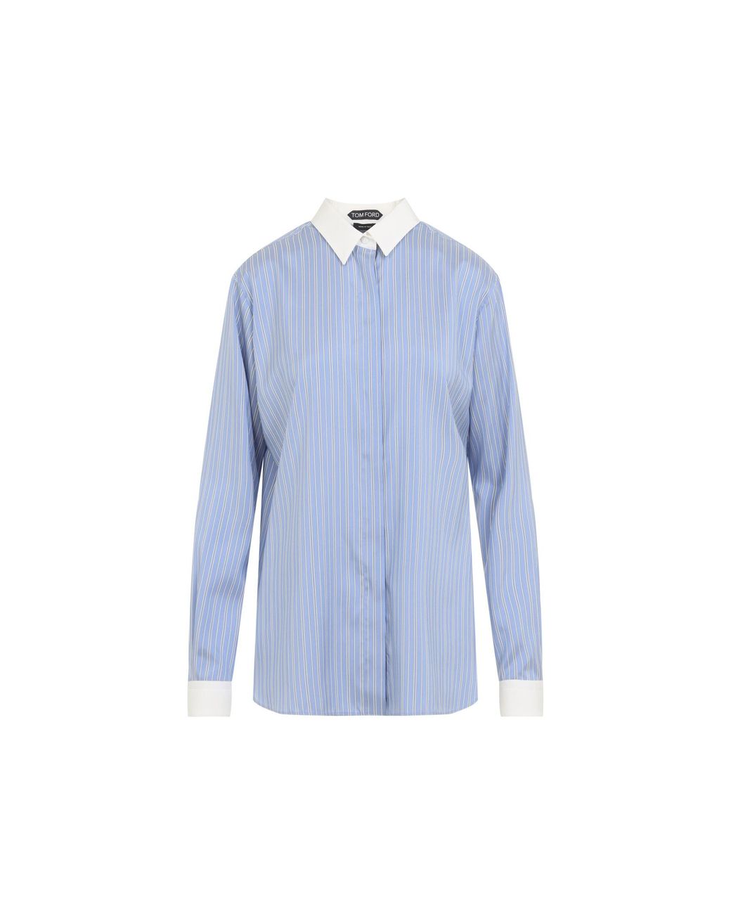 Tom Ford Blue Combo Light Striped Silk Shirt