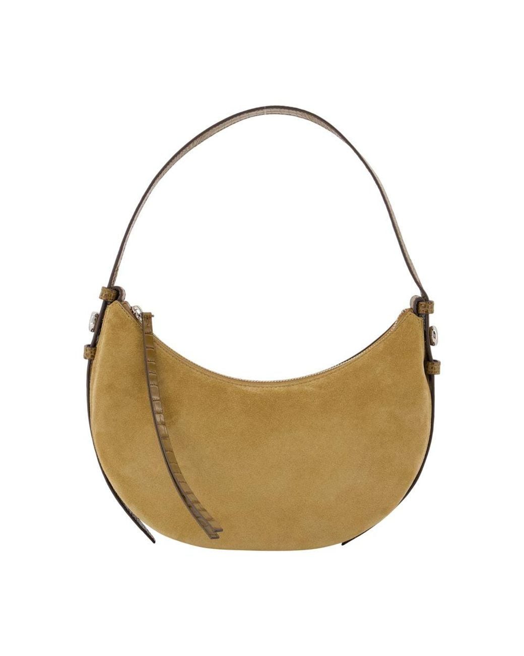 Tory Burch Brown Romy Suede Crescent Shoulder Bag