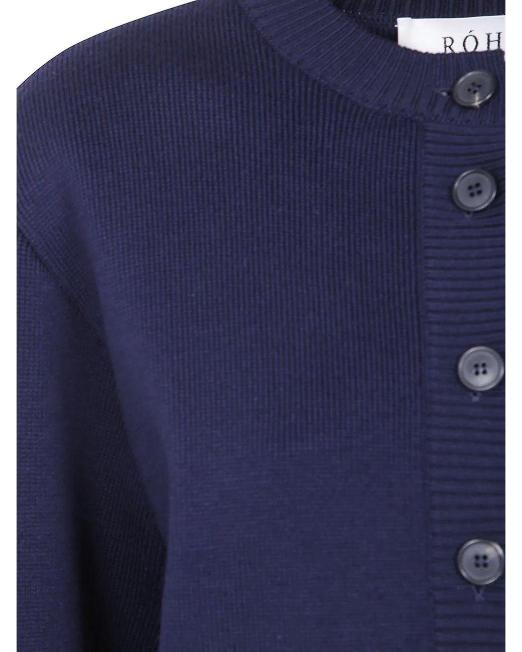 Rohe Blue Statement Shoulder Cardigan