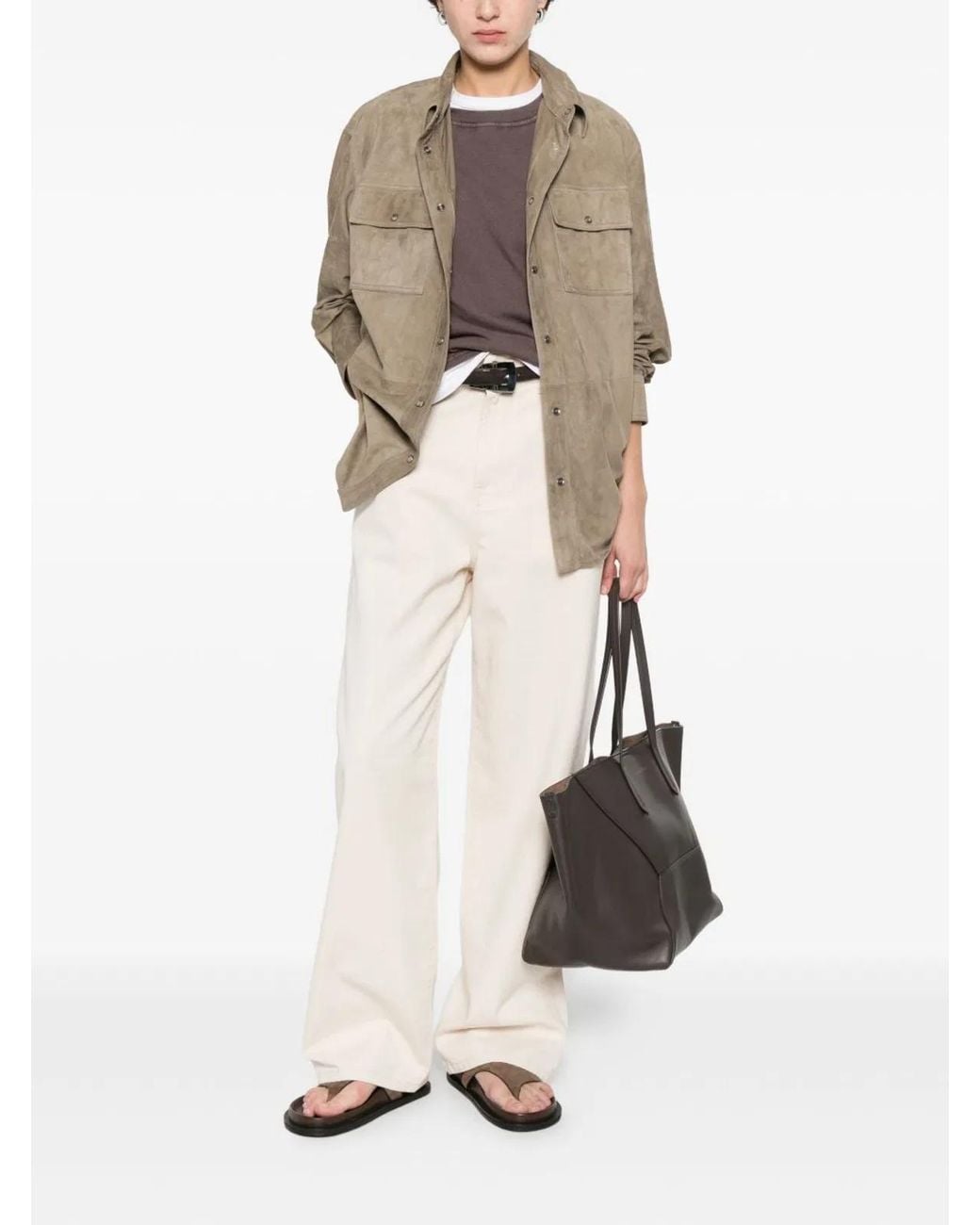 Brunello Cucinelli Natural Leather Shirt