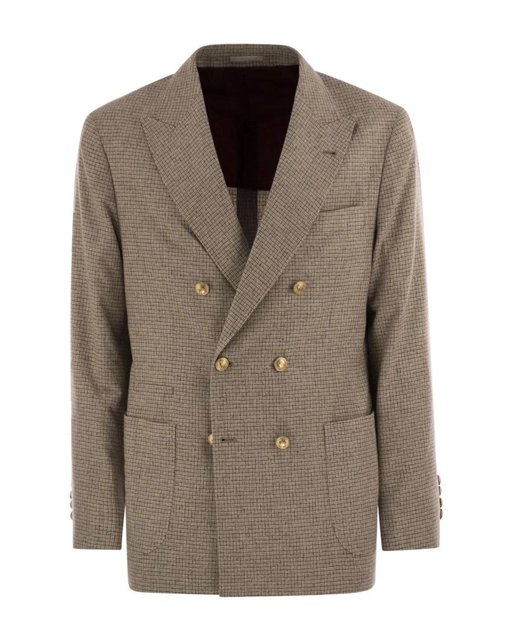 Brunello Cucinelli Brown One-And-A-Half Breasted Deconstructed Jacket for men