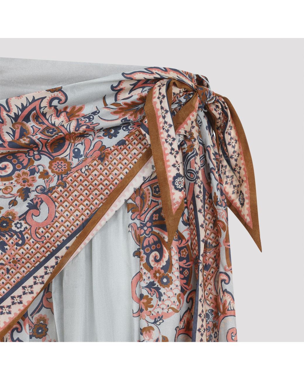 Zimmermann Blue Pasley Floral Aster Scarf Mini Skirt
