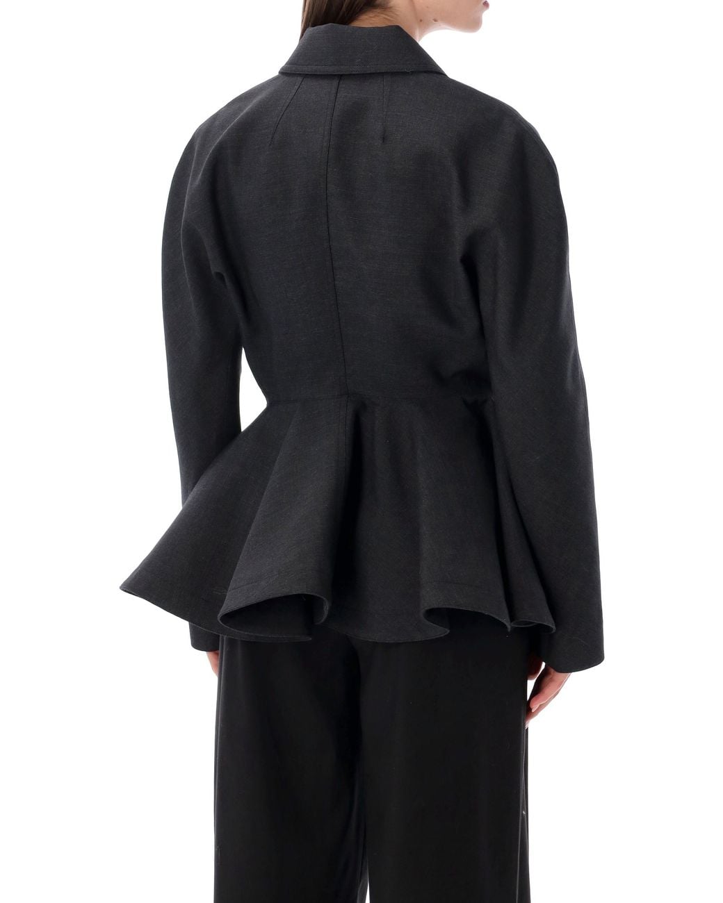 AMI Black Tailored Peplum Jacket