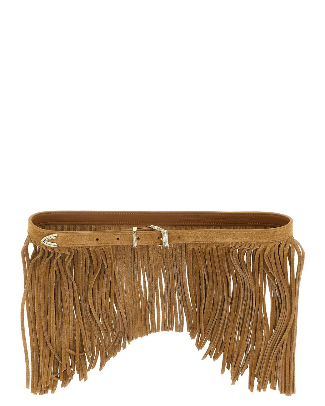 Pinko Brown 'Con Frange' Suede Belt