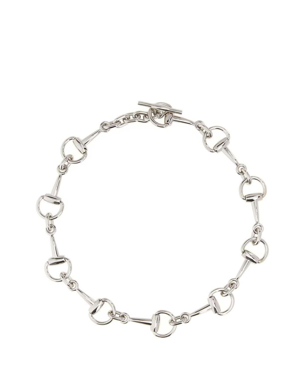 Gucci Metallic Metal Horsebit Necklace