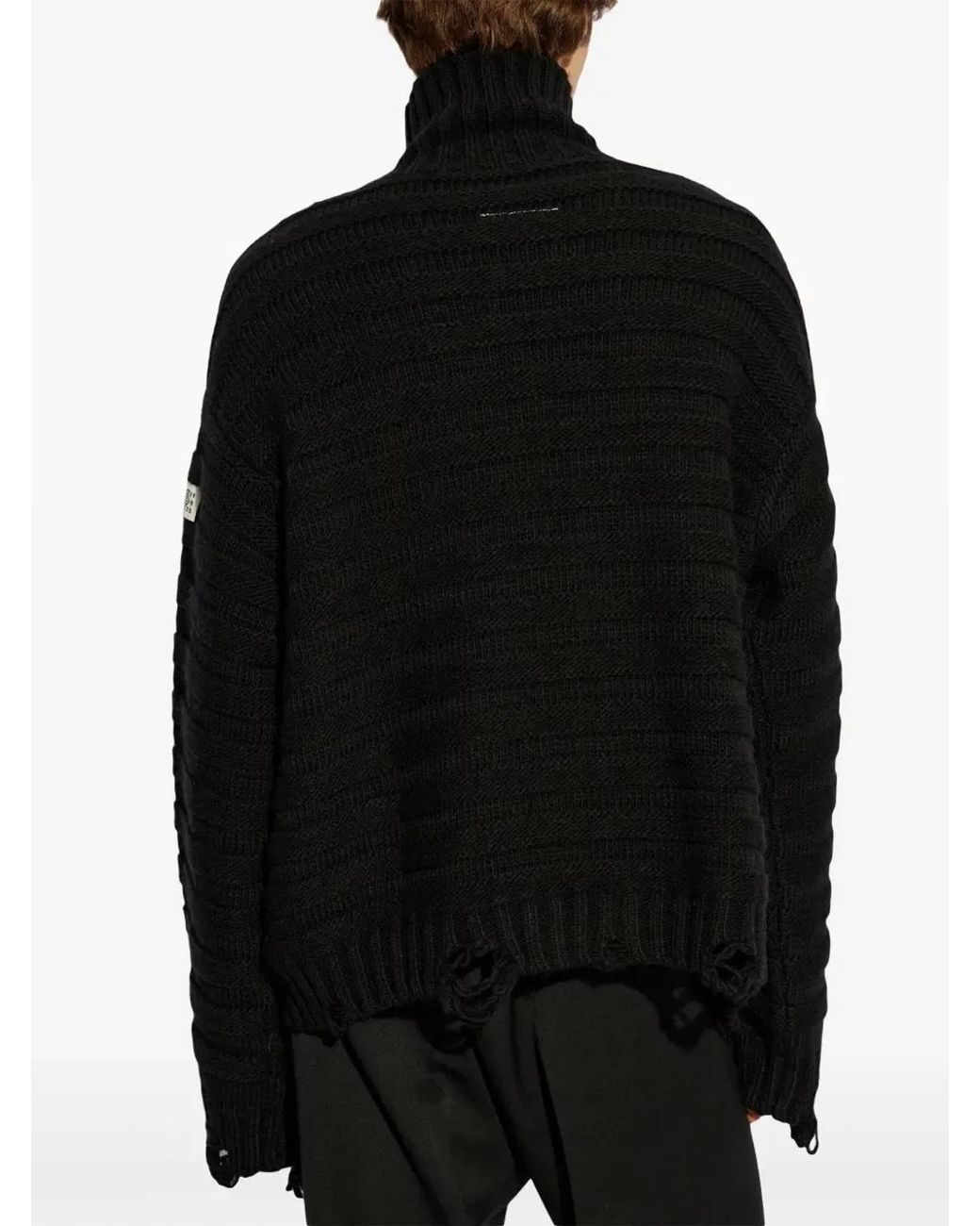 MM6 by Maison Margiela Black Maglione A Collo Alto for men