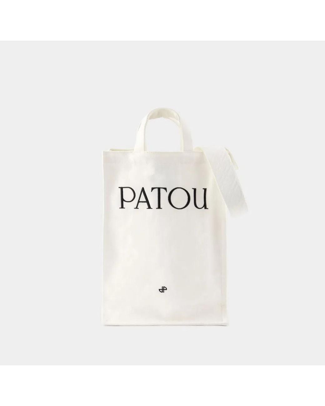 Patou White Vertical Shopper Bag