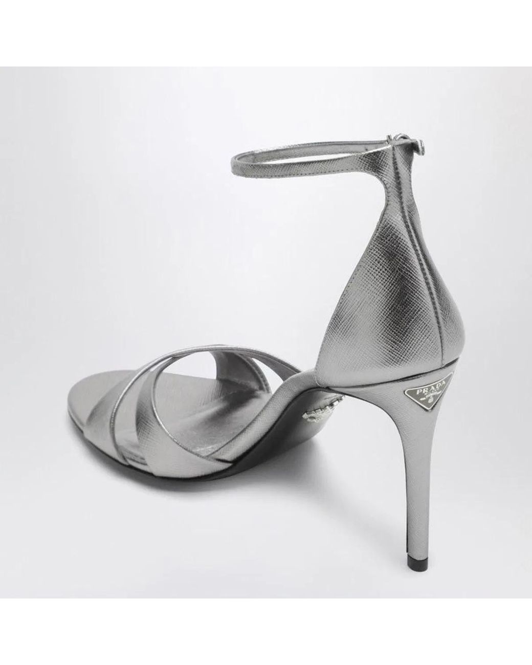Prada Metallic Heeled Sandals