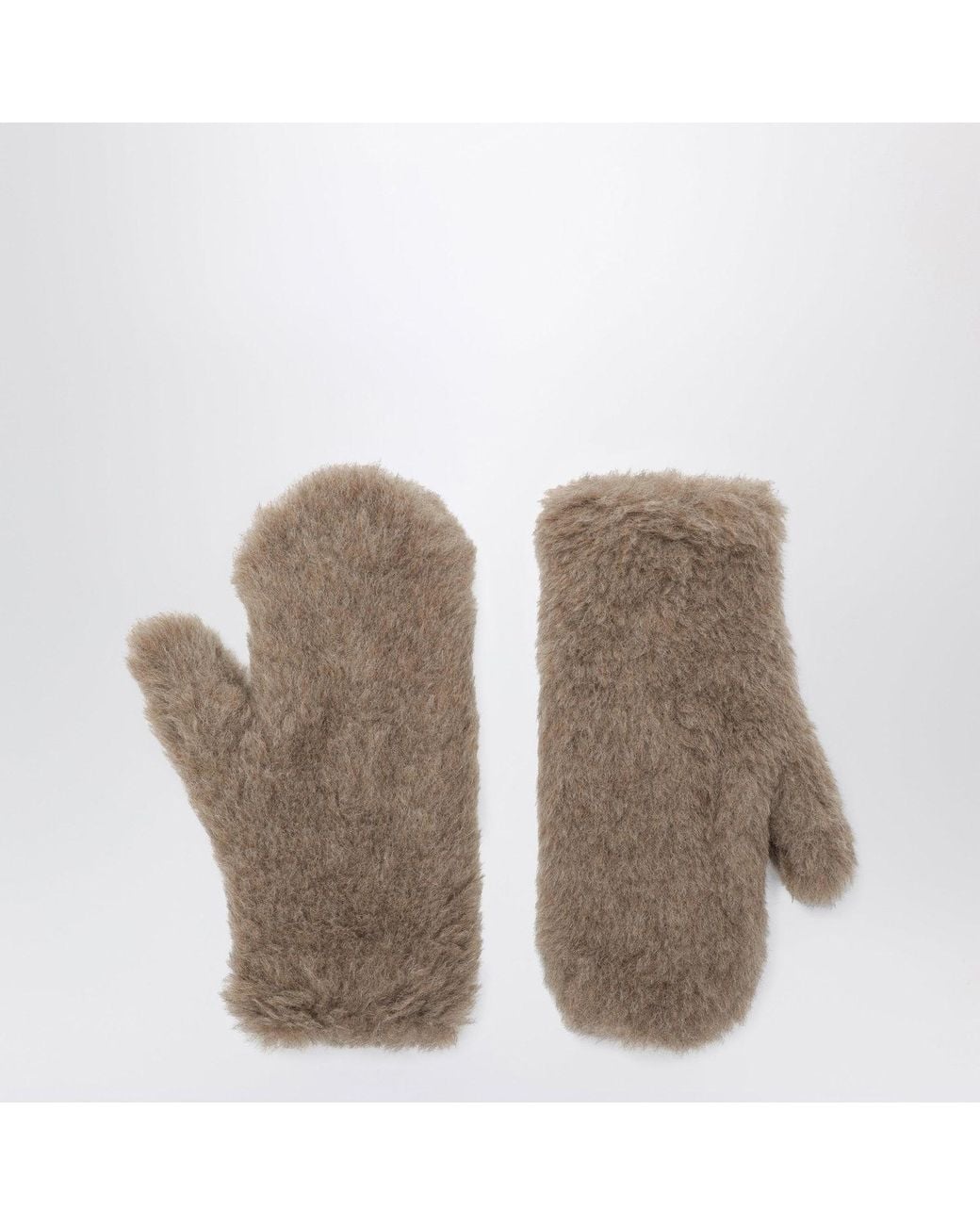 Max Mara Natural Dark Teddy Gloves