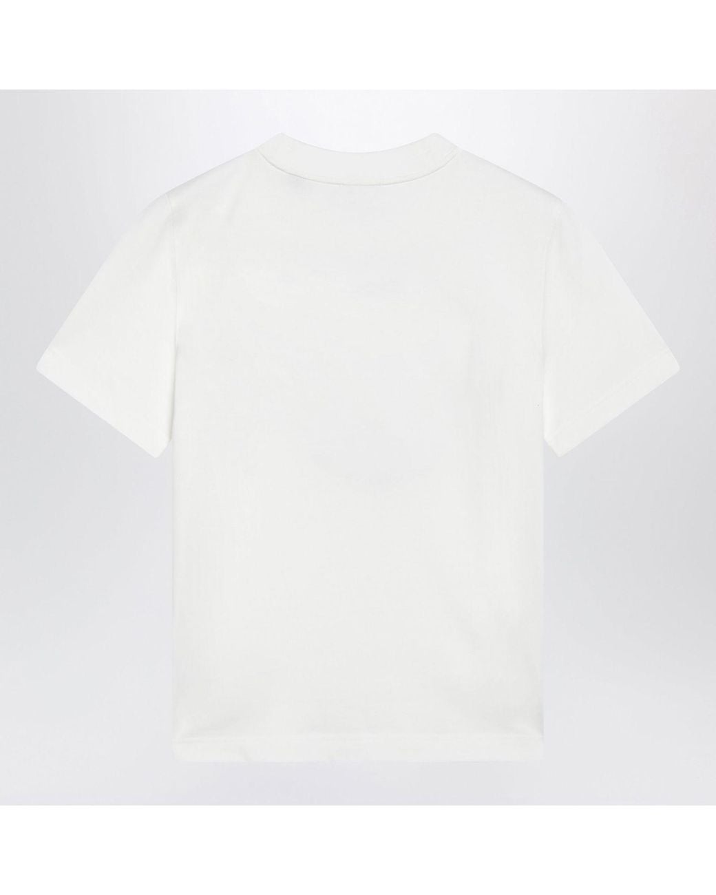 Burberry White Cotton Crewneck Tshirt With Knight Check