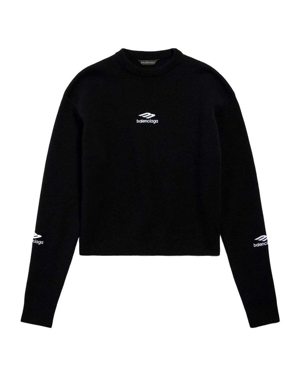 Balenciaga Black Wool Knitted Ski Crewneck Sweater
