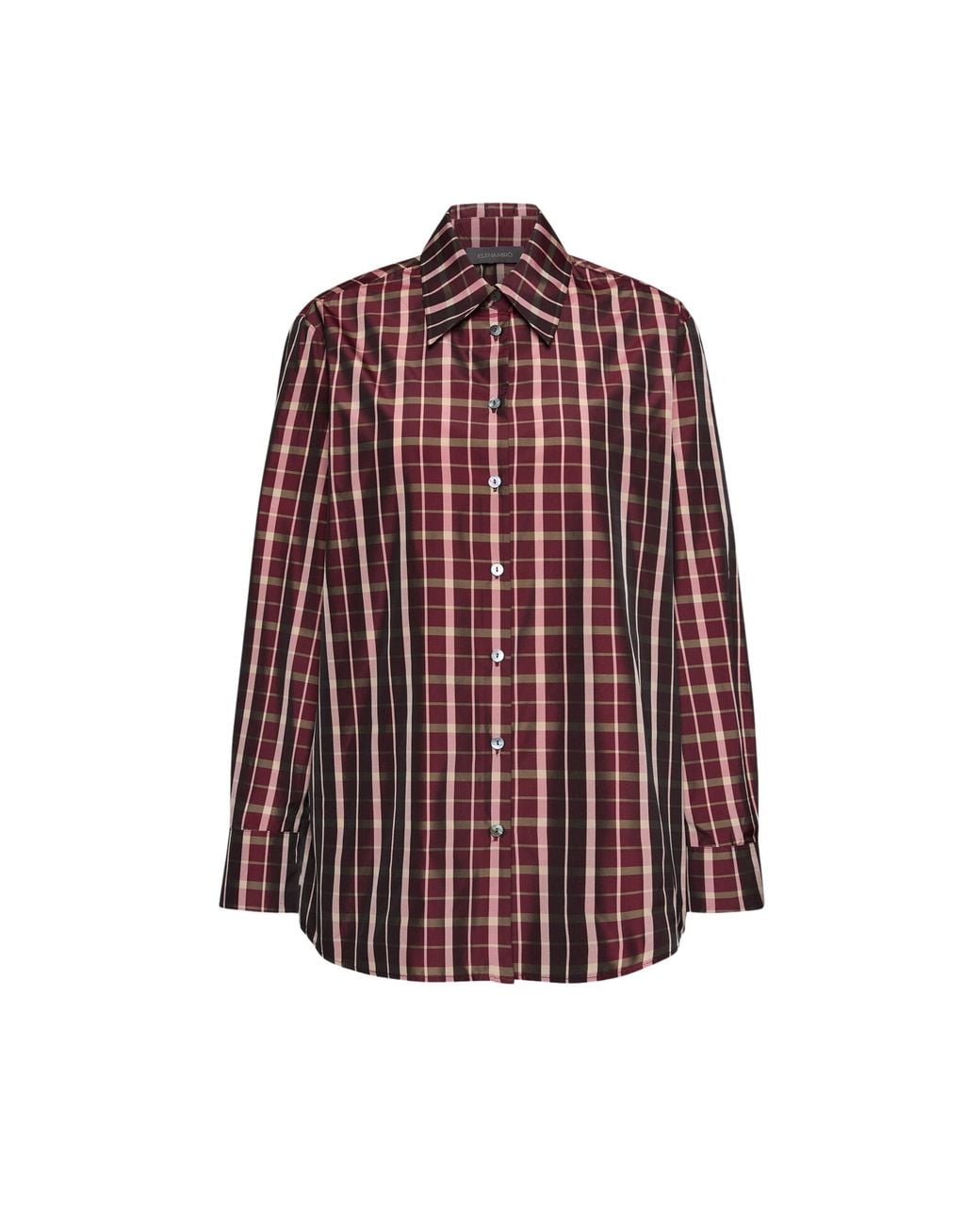 Elena Miro Red Check Taffeta Shirt