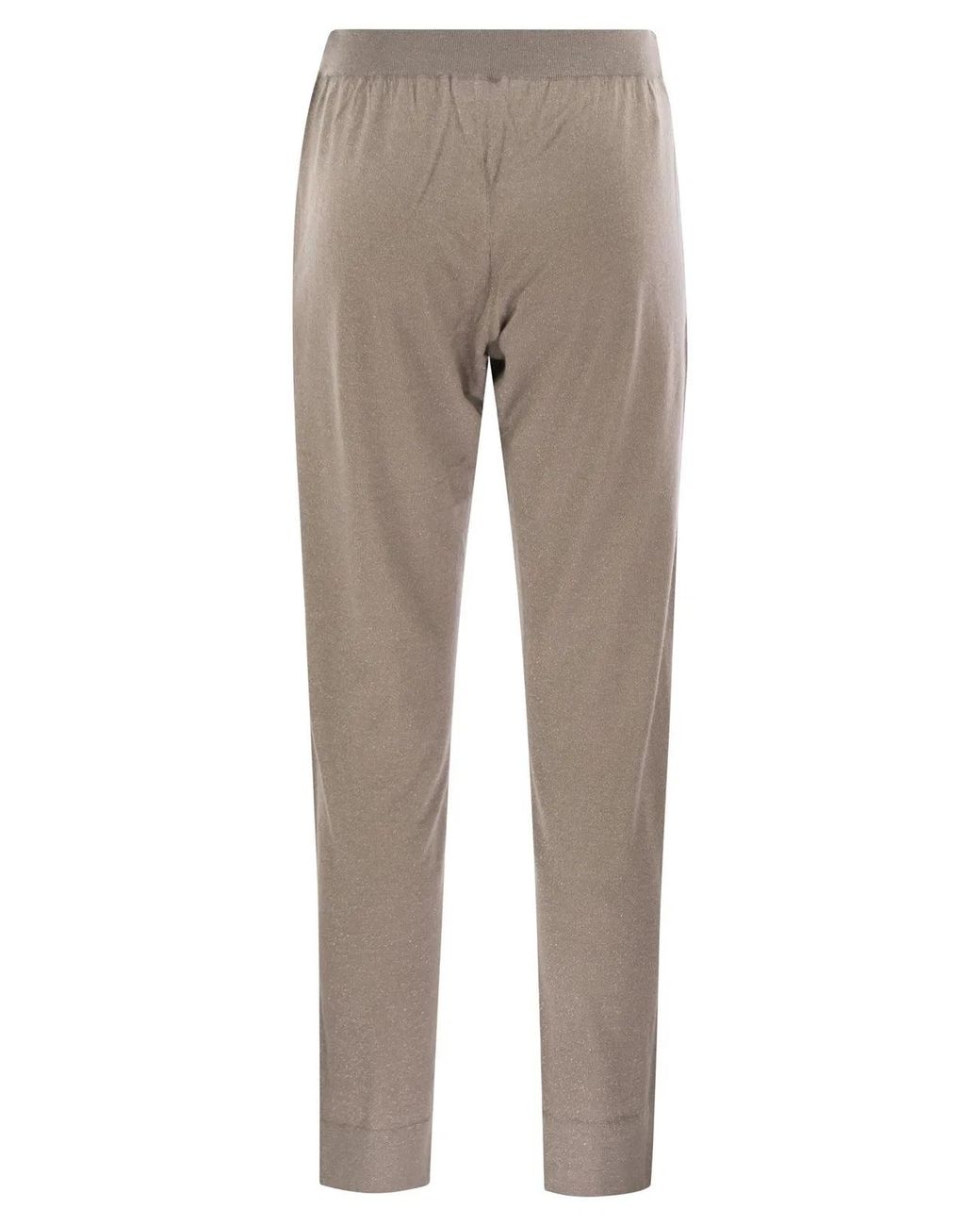 Brunello Cucinelli Gray Sparkling Lightweight Cashmere And Silk Trousers
