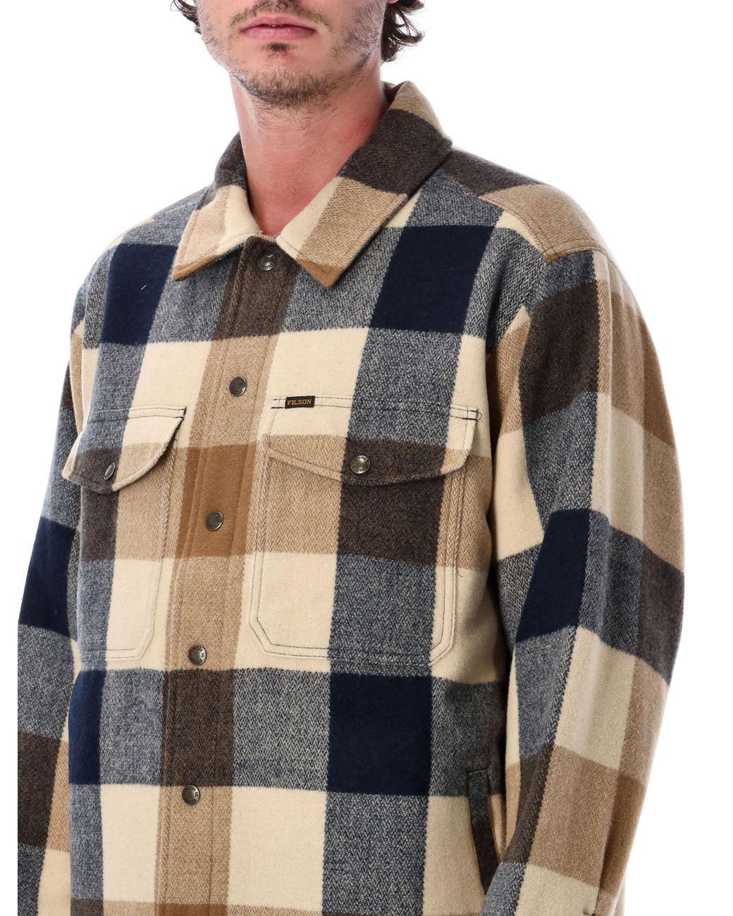 Filson Blue Wool Blend Jac-Shirt Jacket for men