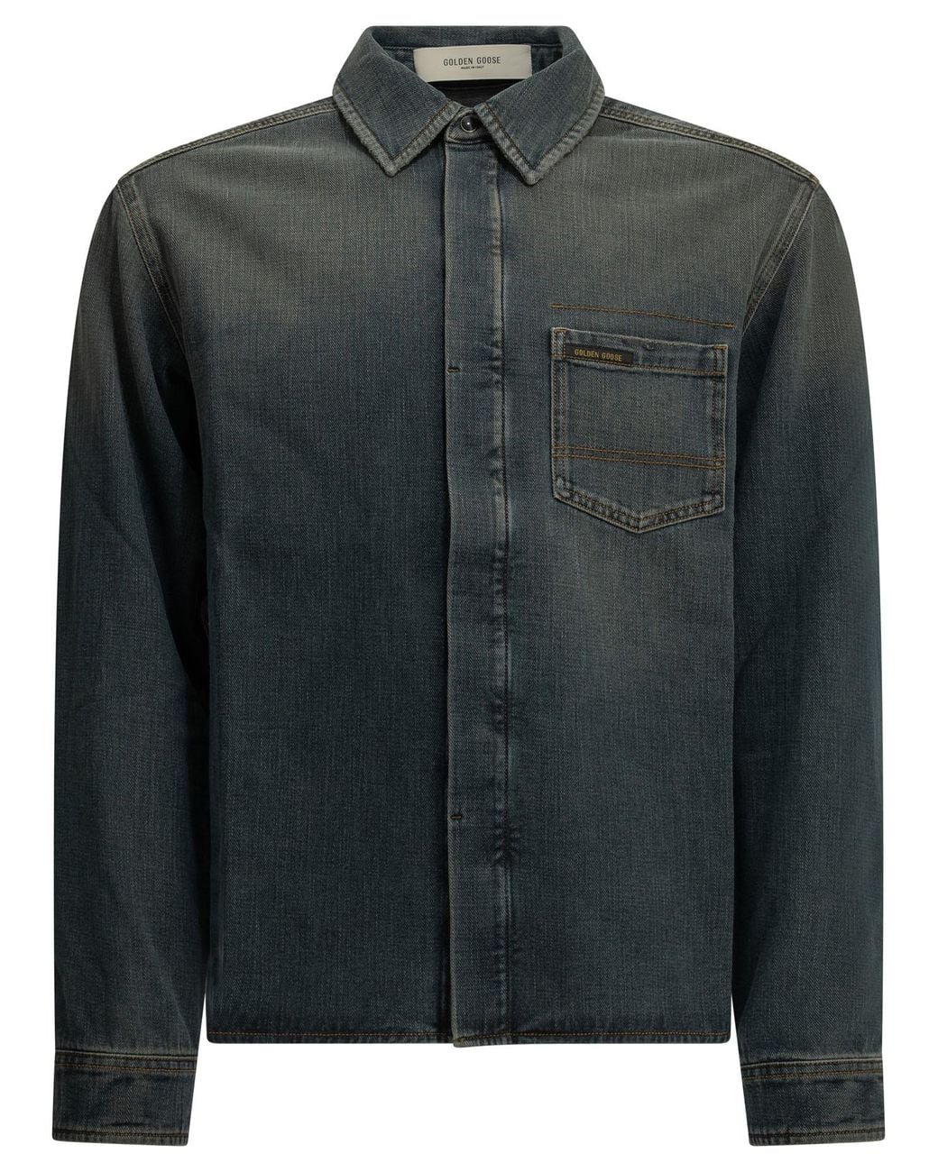 Golden Goose Deluxe Brand Black Casual Denim Shirt for men