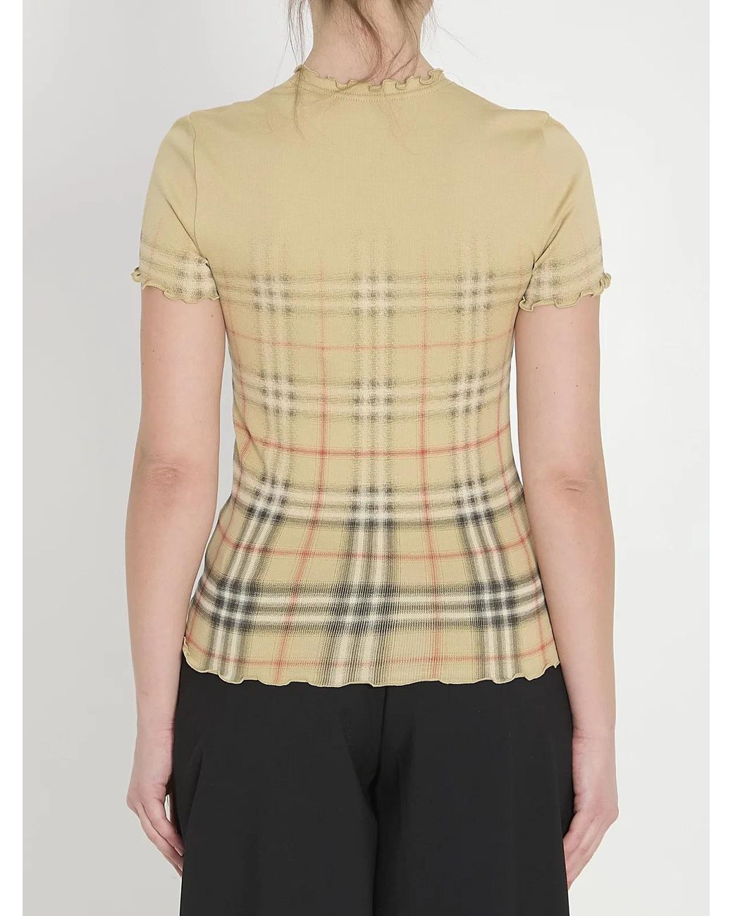 Burberry Natural Sand Check Letty Degrade T-Shirt