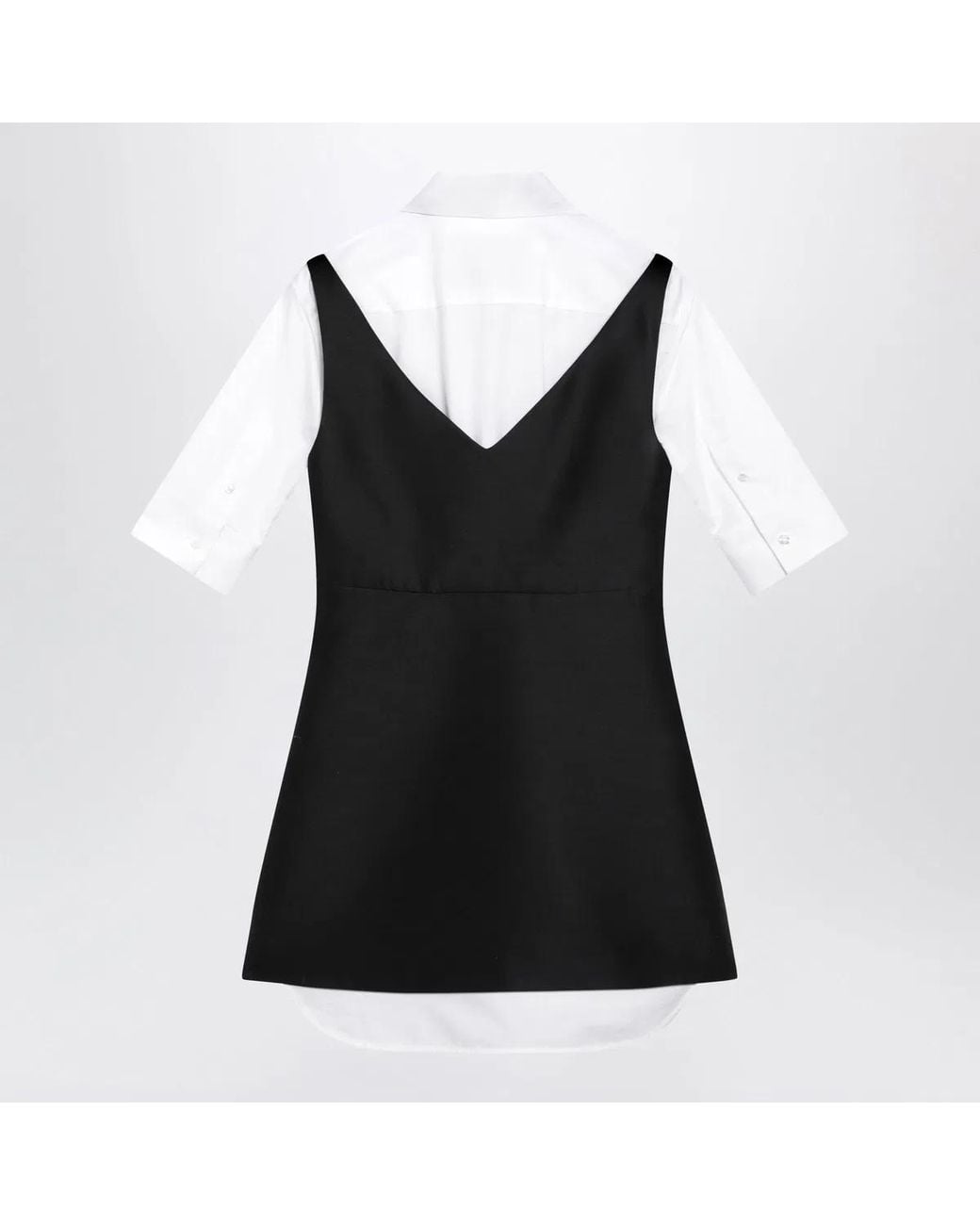 Balenciaga Black Hybrid Chemisier Mini Dress