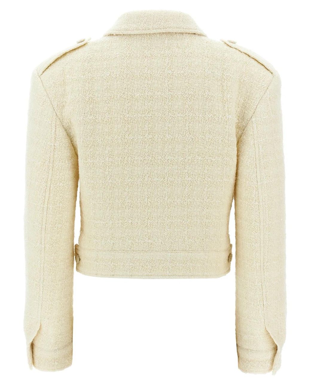 Givenchy Natural Short Tweed Jacket With 4G Detail