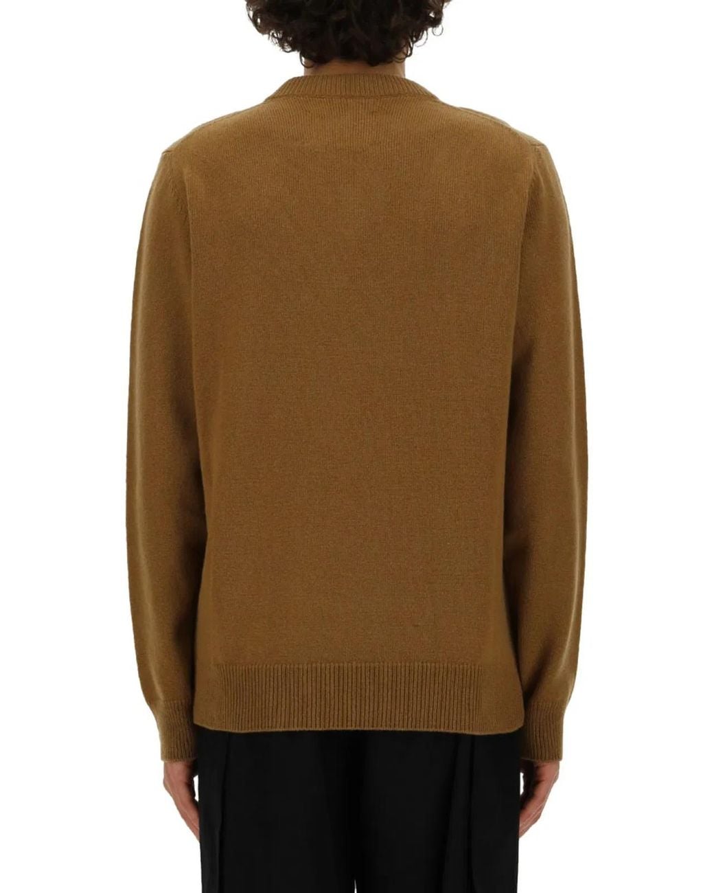 Jil Sander Green V-Neck Sweater for men