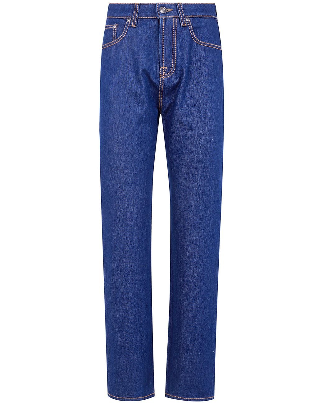 Versace Blue Cotton Denim Jeans With Medusa Detail