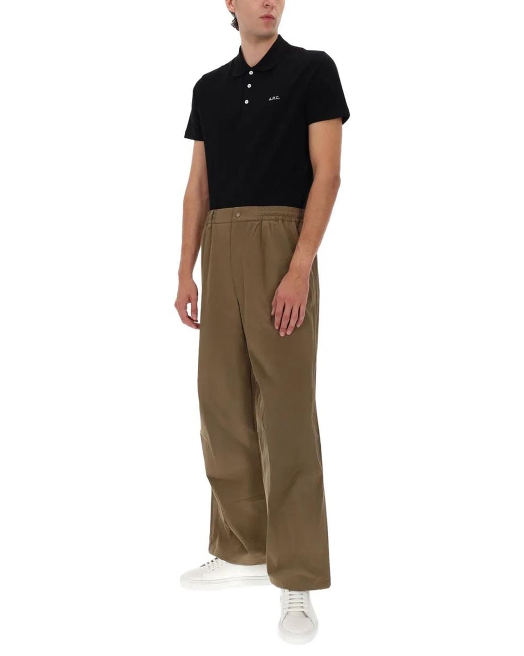 A.P.C. Brown Polyester-Cotton Trousers for men