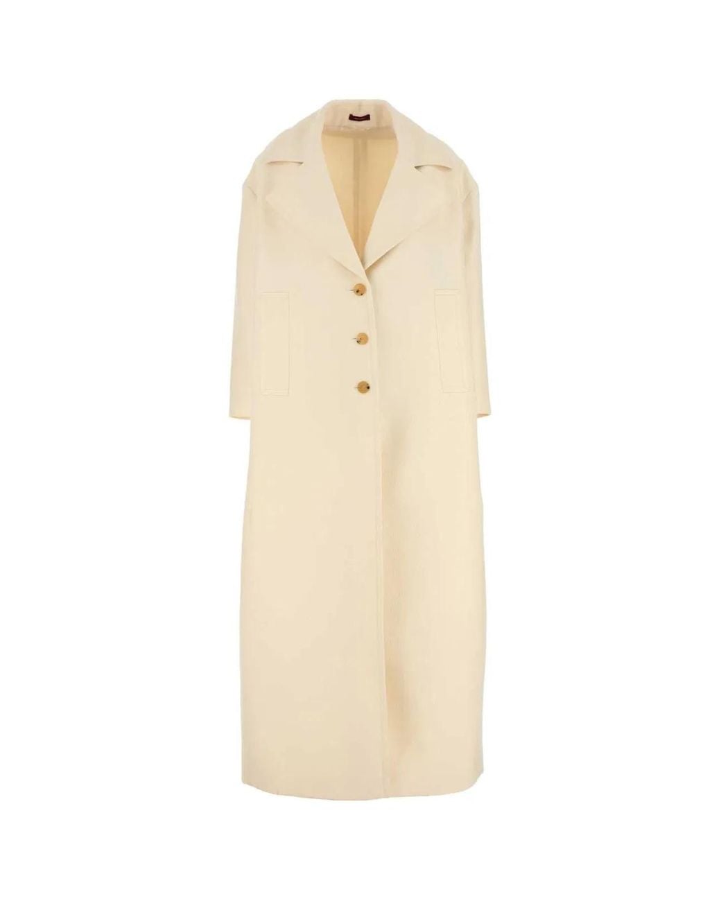 Gucci White Ivoryy Wool Blend Coat