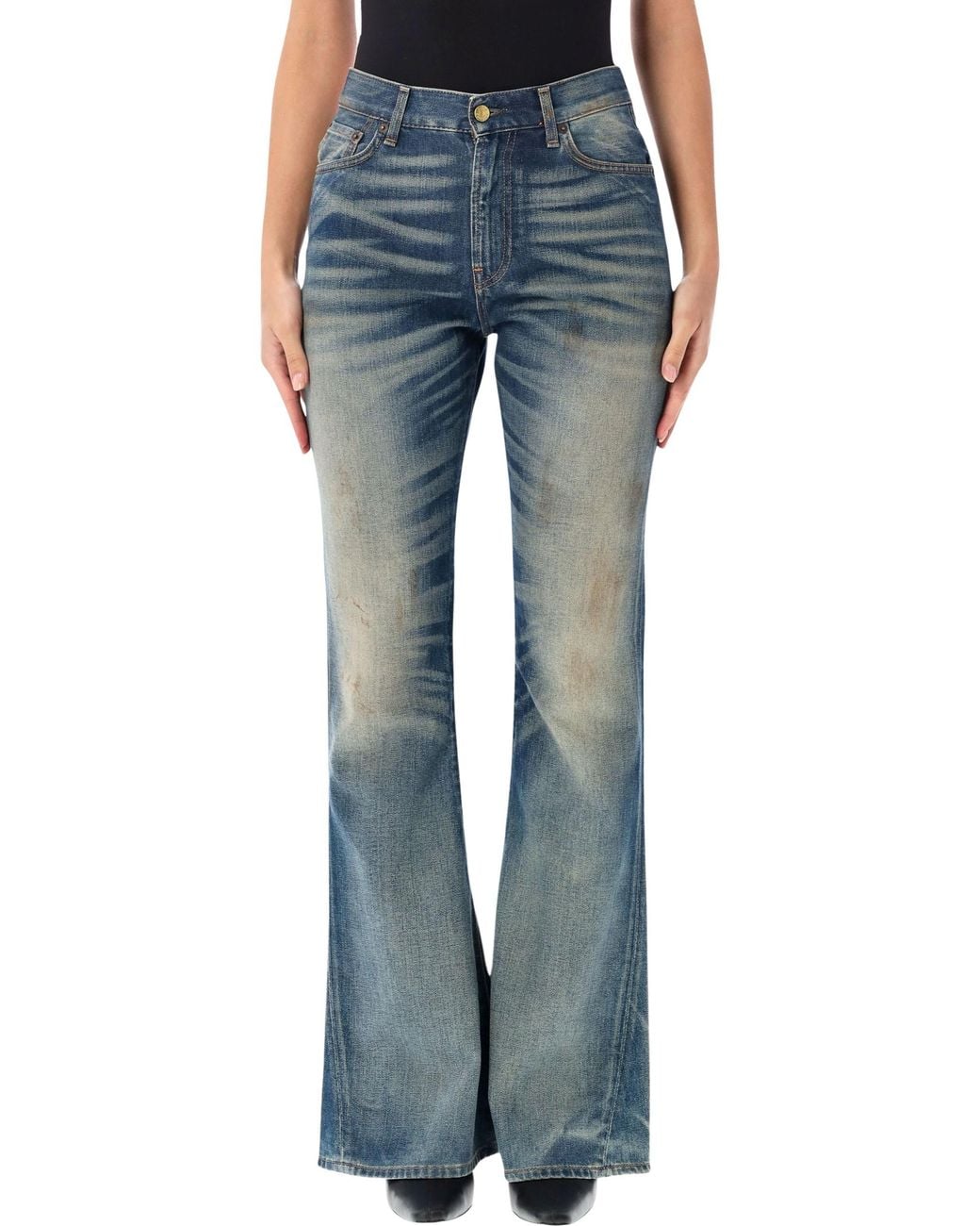 Acne Blue High-Rise Flare Jeans