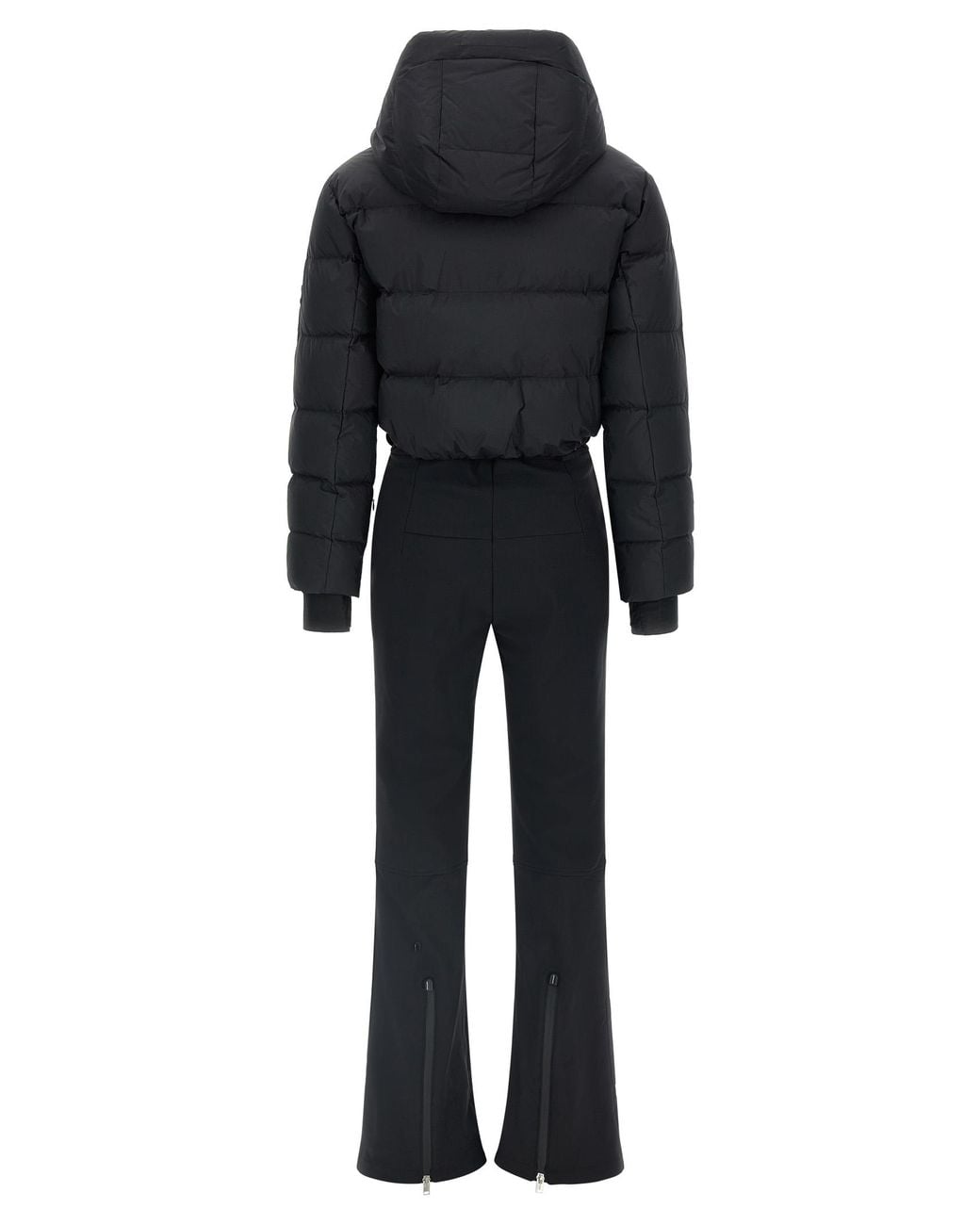 Yves Salomon Black Ski Suit Hood Lined