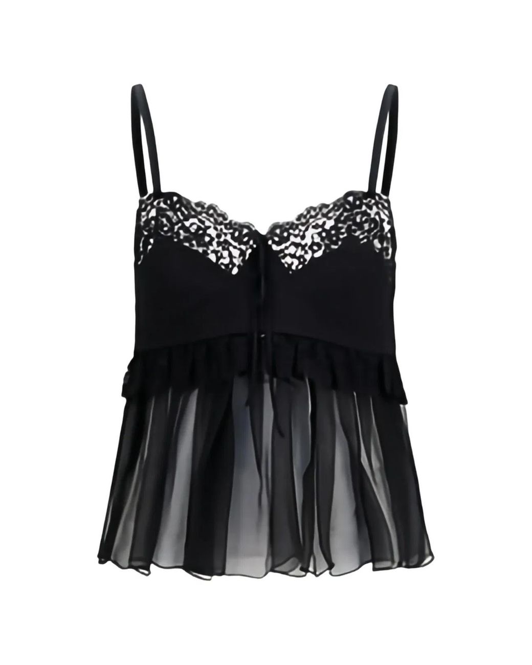 Chloé Black Silk Crêpe Lingerie Top