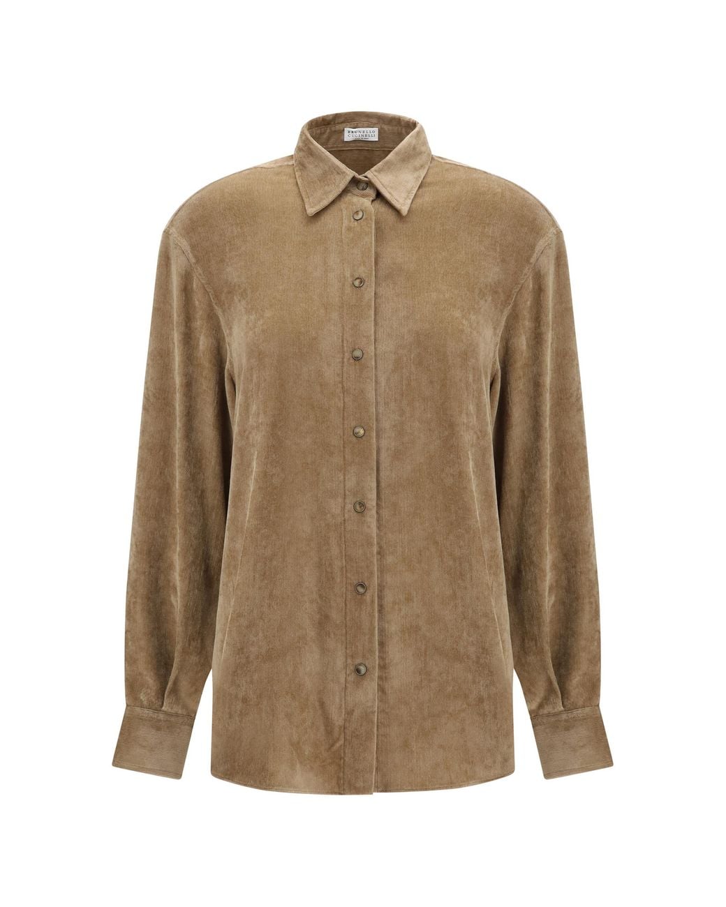 Brunello Cucinelli Natural Snap-Button Shirt