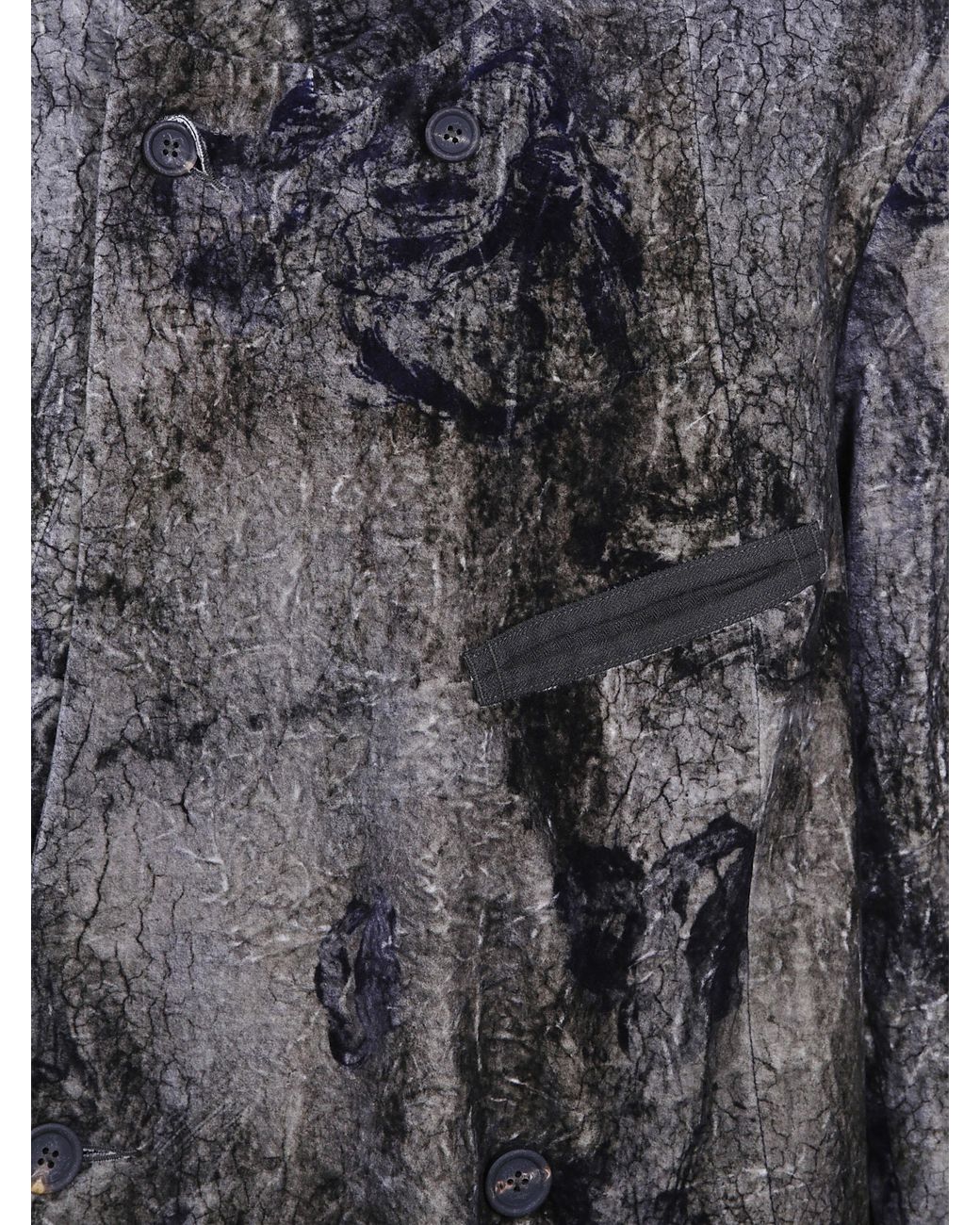 Ziggy Chen Gray Velvet Stand Collar Coat for men