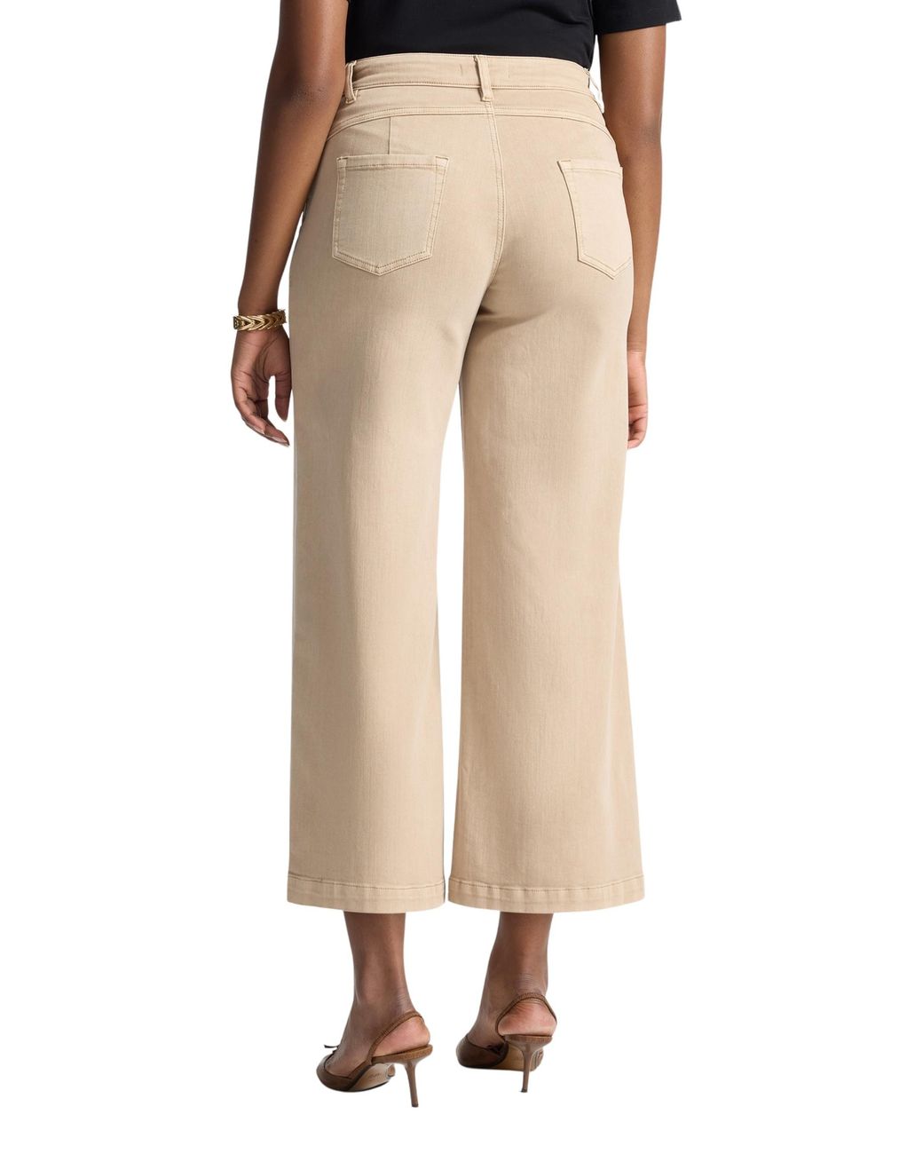 Elena Miro White High-Waisted Cropped Palazzo Pants