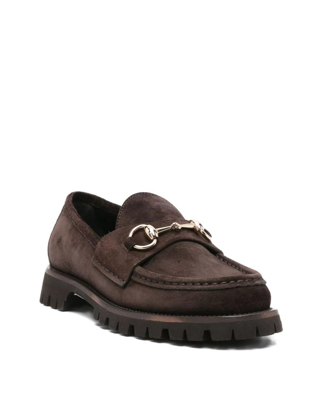 Gucci Black Suede Buckle Loafer Shoes